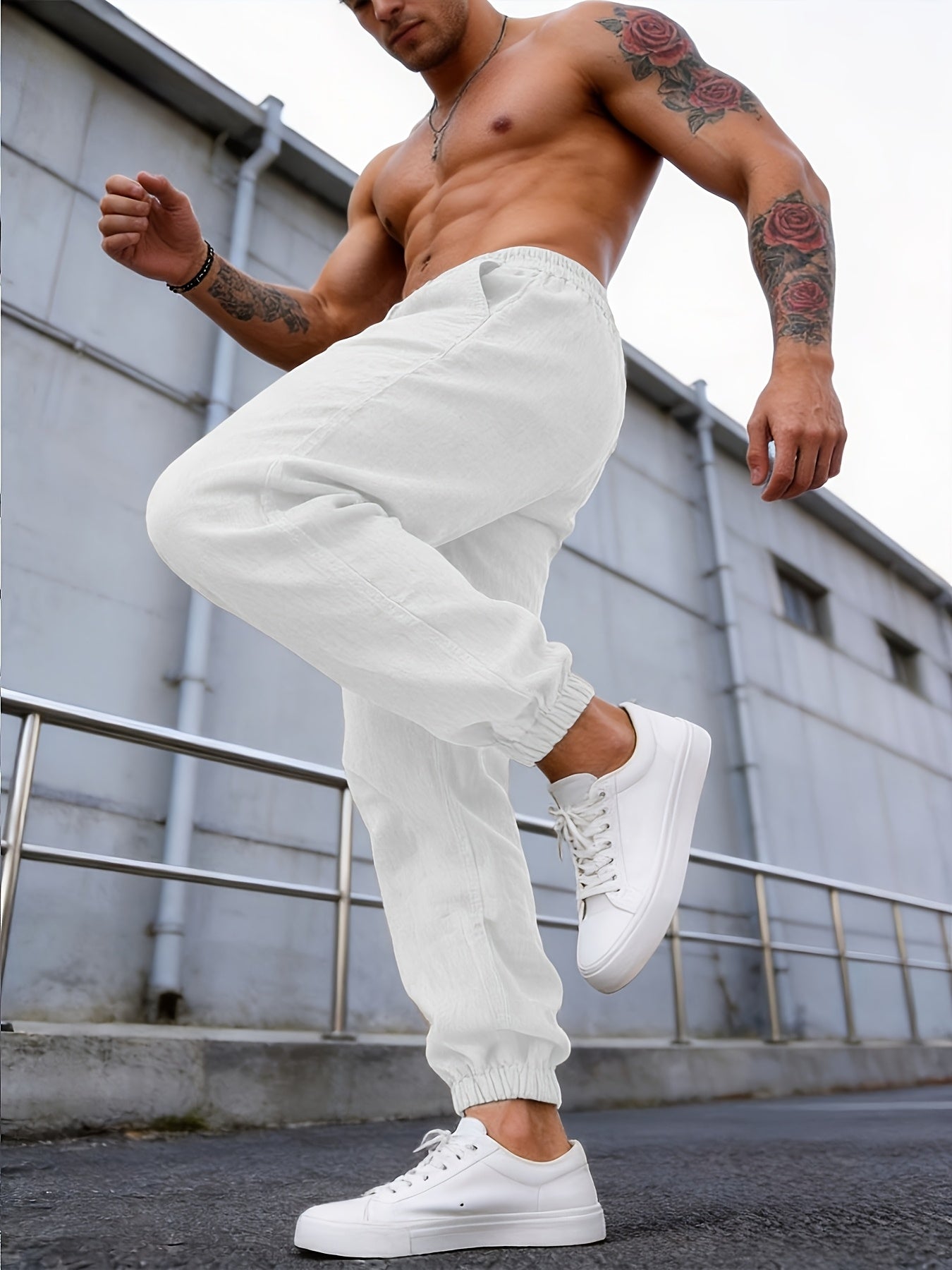 Montarello Linen-Look Men's Jogger Trousers