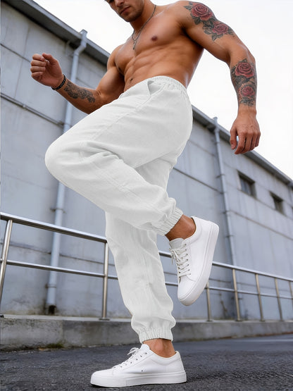 Montarello Linen-Look Men's Jogger Trousers