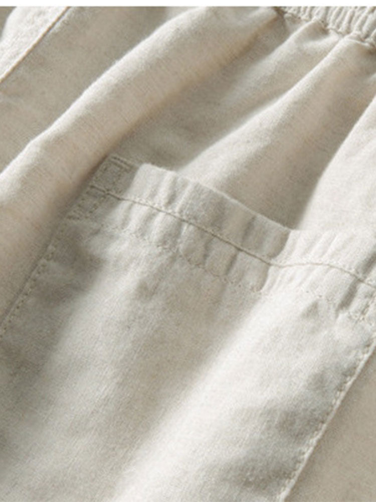 Ensemble chemise col mao et pantalon effet lin pour homme Montarello  