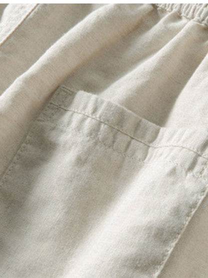Ensemble chemise col mao et pantalon effet lin pour homme Montarello  