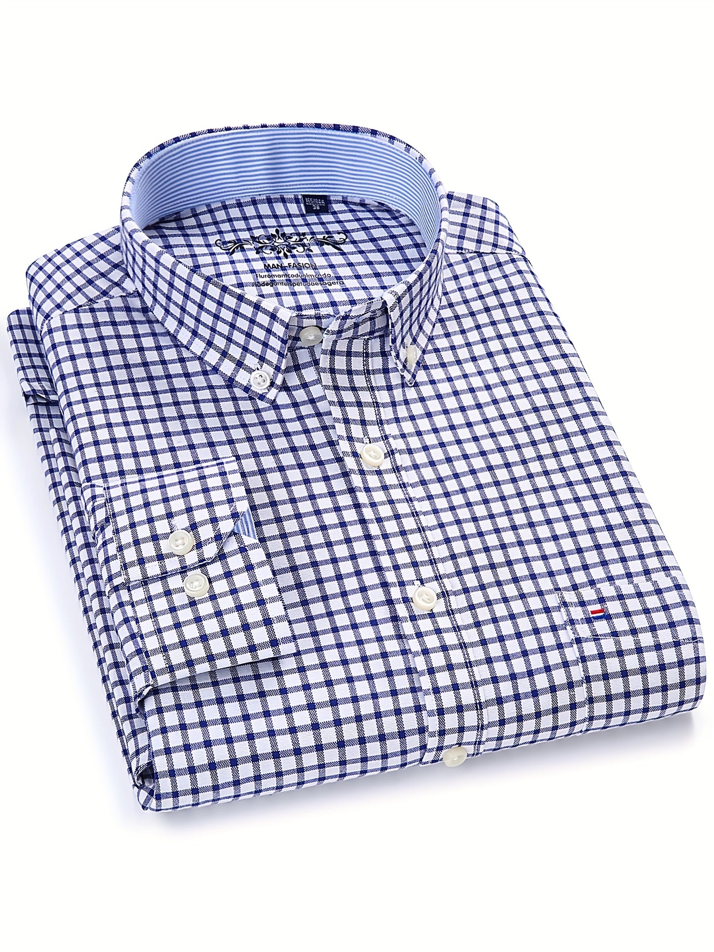 Montarello Men's Oxford Cotton Long-Sleeve Shirt