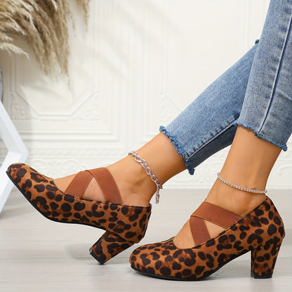 Montarello Cross Strap Women's Block Heel Pumps