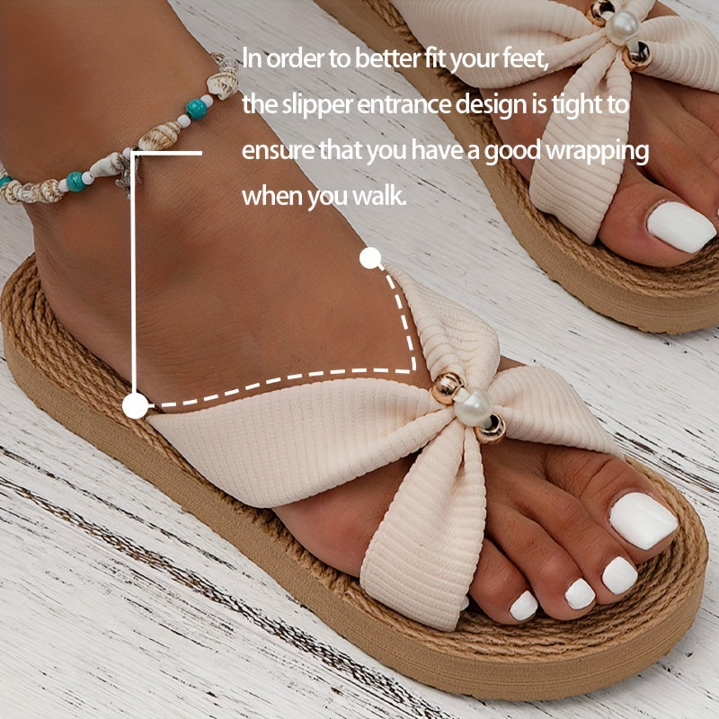 Montarello Bow Detail Women's Flat Sandals