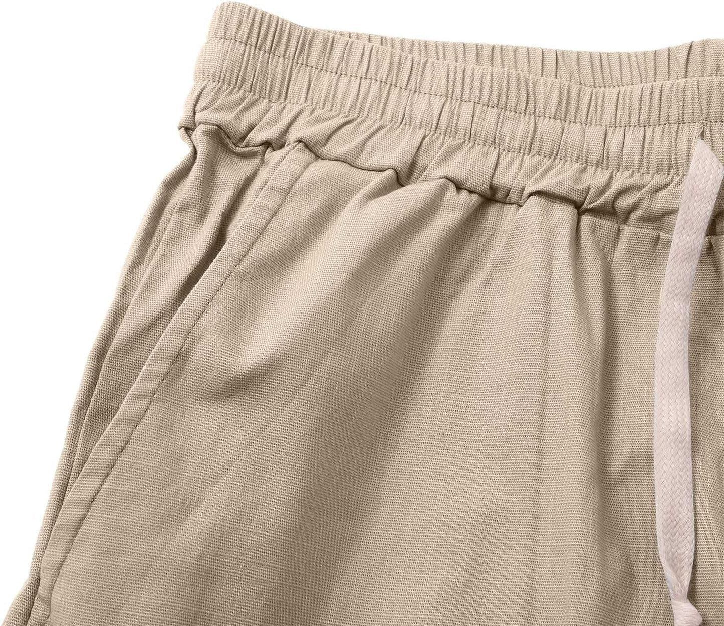 Montarello Men's Linen-Look Drawstring Shorts Relaxed Fit