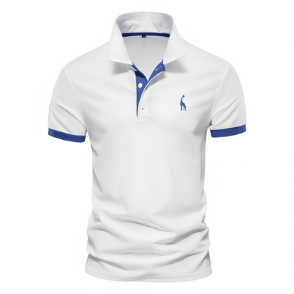 Montarello Men's Contrast-Trim Short Sleeve Polo Shirt