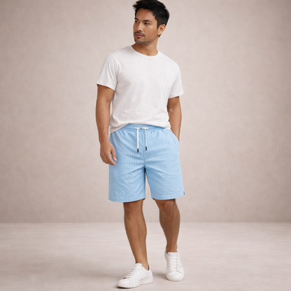 Shorts à cordon de serrage effet lin coupe régulière Montarello pour homme