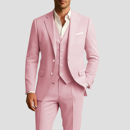 Montarello Men's Wedding 3-Piece Slim Fit Suit – Blazer, Waistcoat & Trousers