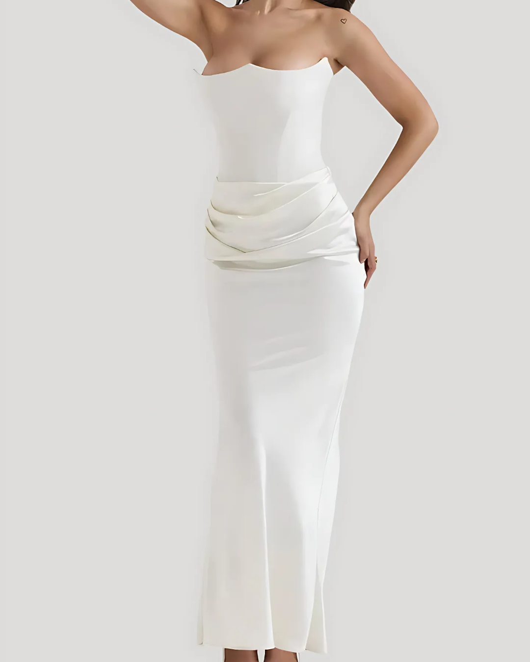 Montarello Women's Strapless Draped Maxi Wedding Guest Dress