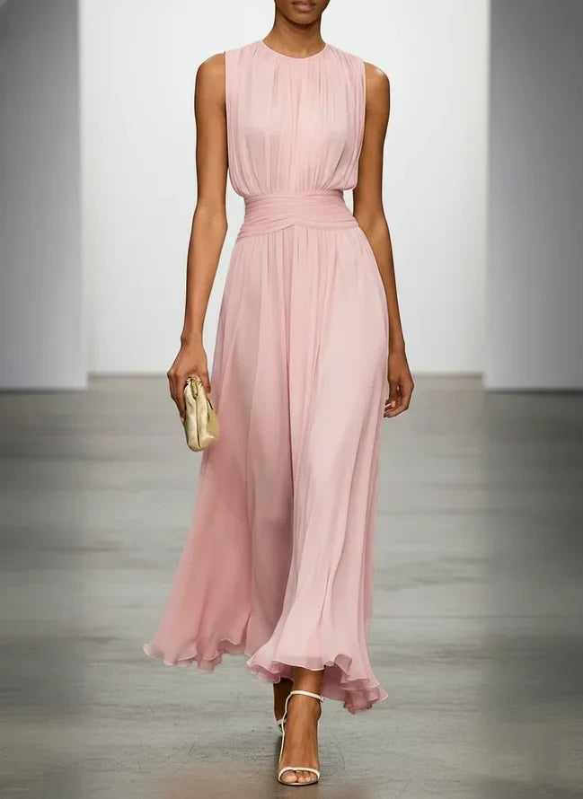 Montarello Women's Chiffon Sleeveless Maxi Dress A-Line