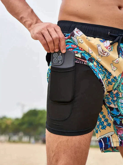Montarello Men’s Compression-Lined Swim Shorts
