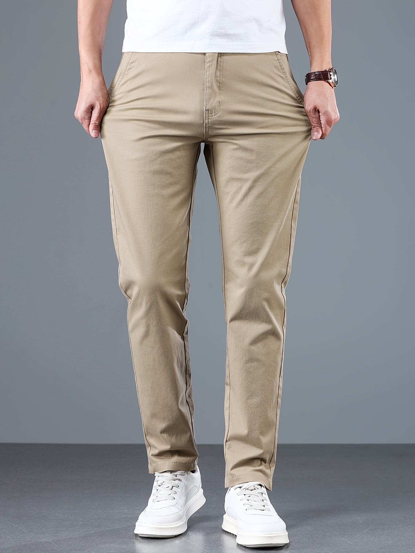 Montarello Men's Slim Fit Work Trousers with Straight Leg