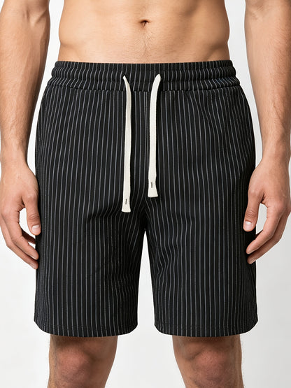 Montarello Striped Men's Linen-Look Shorts