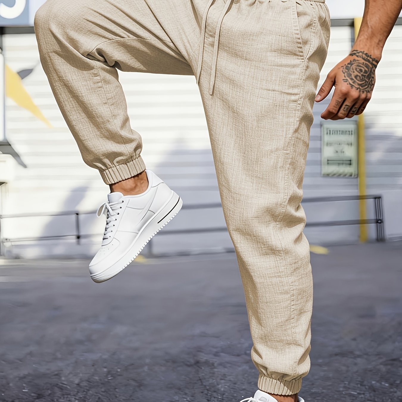 Montarello Linen-Look Men's Jogger Trousers