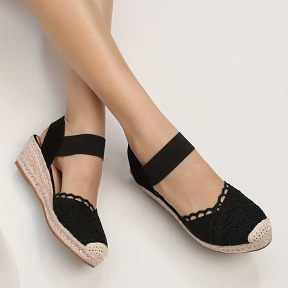 Montarello Women's Crochet Espadrille Wedge Sandals