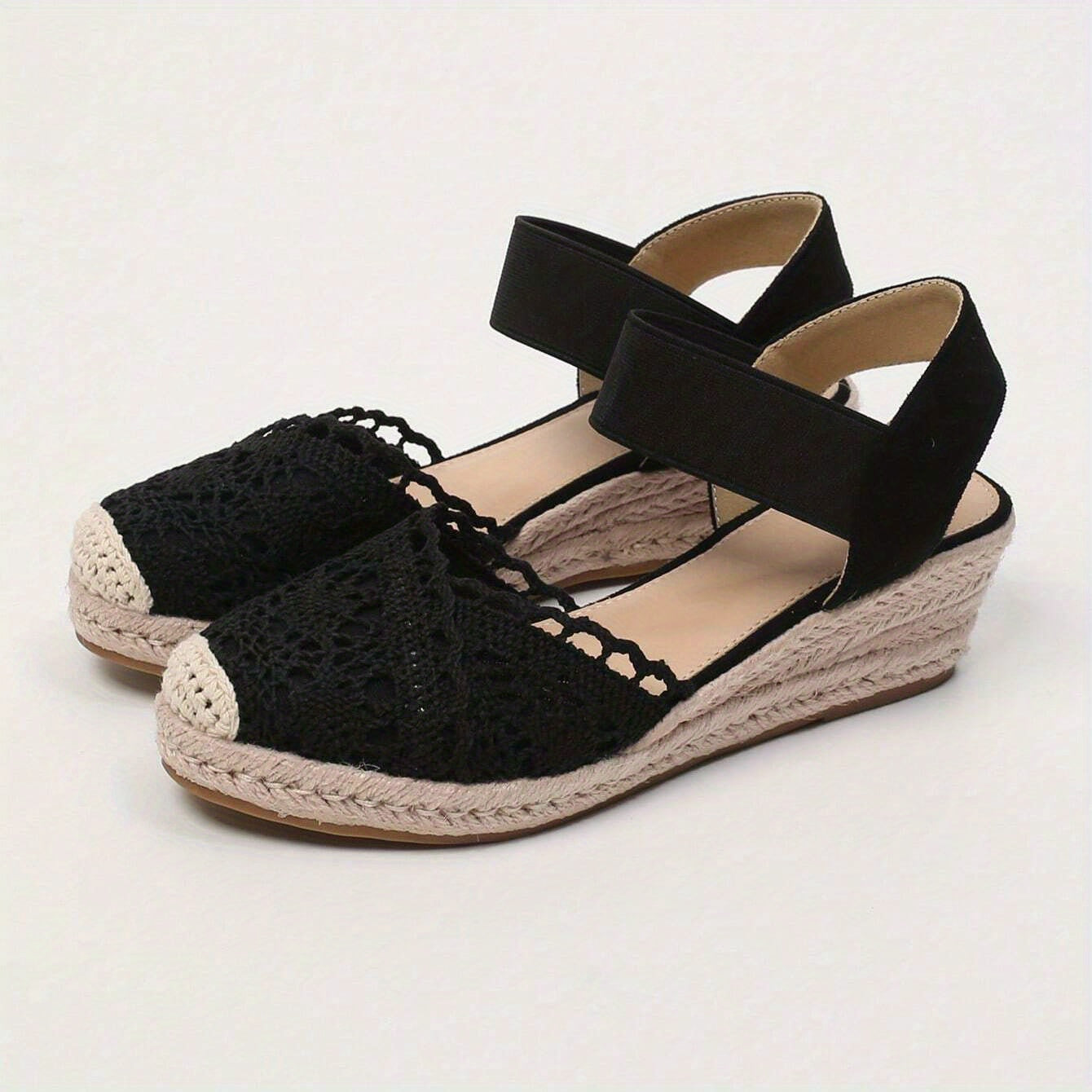 Montarello Women's Crochet Espadrille Wedge Sandals
