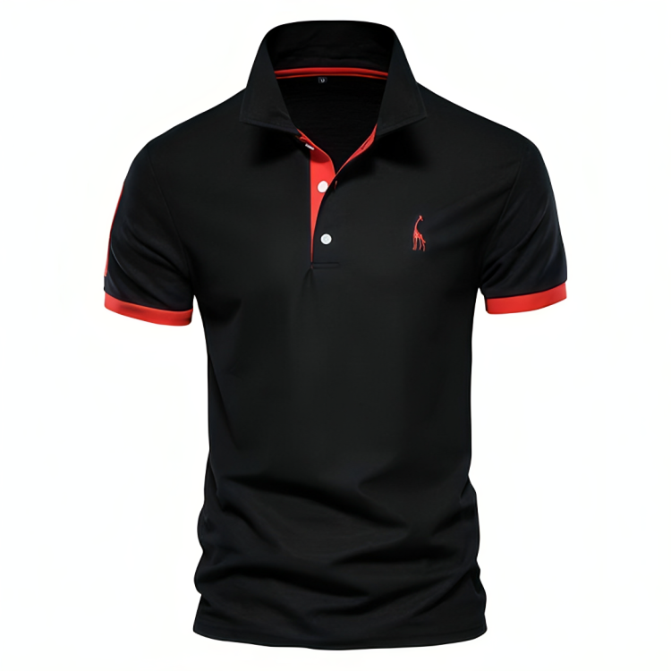 Montarello Men's Contrast-Trim Short Sleeve Polo Shirt