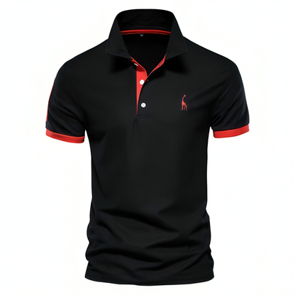Montarello Men's Contrast-Trim Short Sleeve Polo Shirt