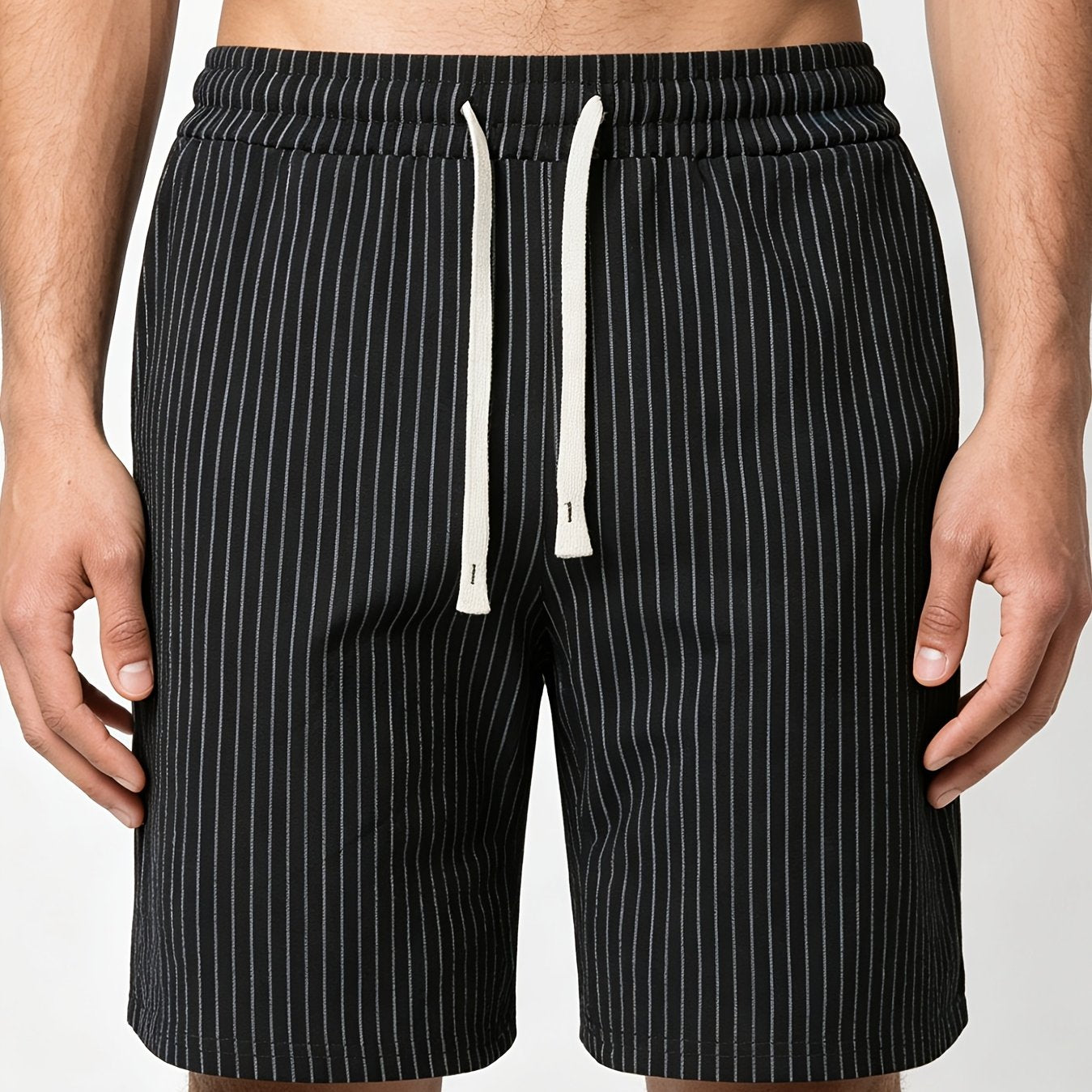 Montarello Striped Men's Linen-Look Shorts