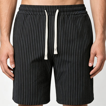 Montarello Striped Men's Linen-Look Shorts