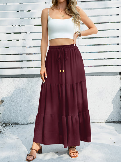 Montarello Tiered Drawstring Maxi Skirt Women's