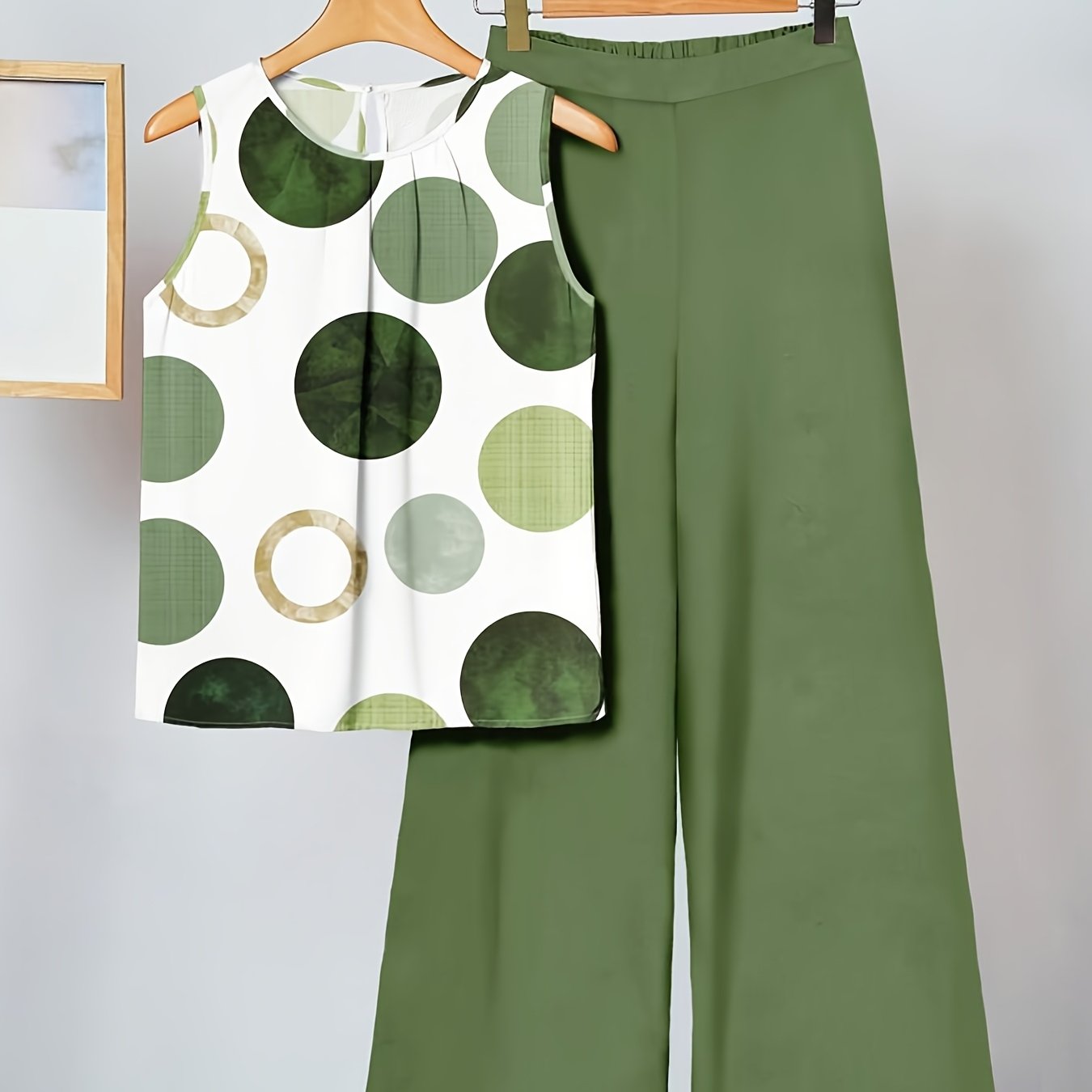 Montarello Women's Polka Dot Sleeveless Top and Trousers Co-Ord Set