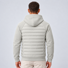 Montarello Men's Hooded Down Jacket with Quilted Panels