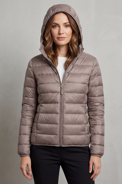 Montarello Women's Hooded Puffer Jacket – Lightweight & Packable