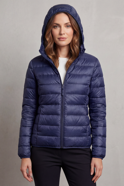 Montarello Women's Hooded Puffer Jacket – Lightweight & Packable