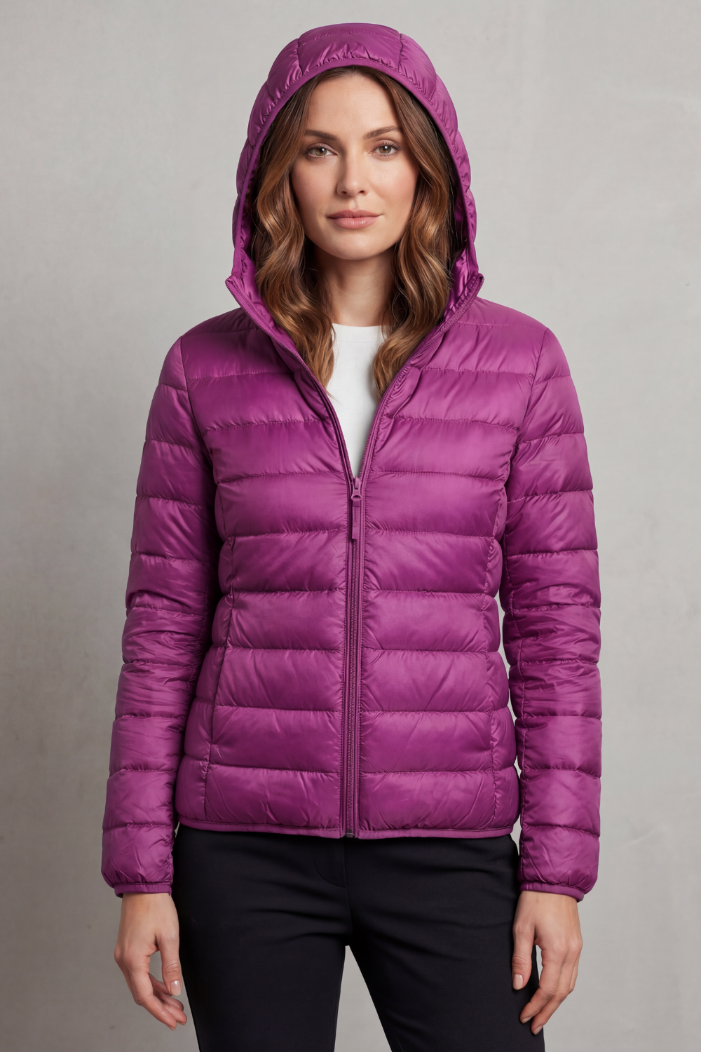 Montarello Women's Hooded Puffer Jacket – Lightweight & Packable