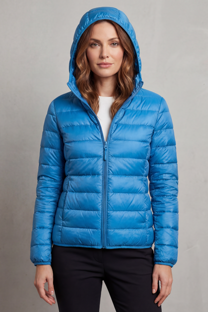 Montarello Women's Hooded Puffer Jacket – Lightweight & Packable