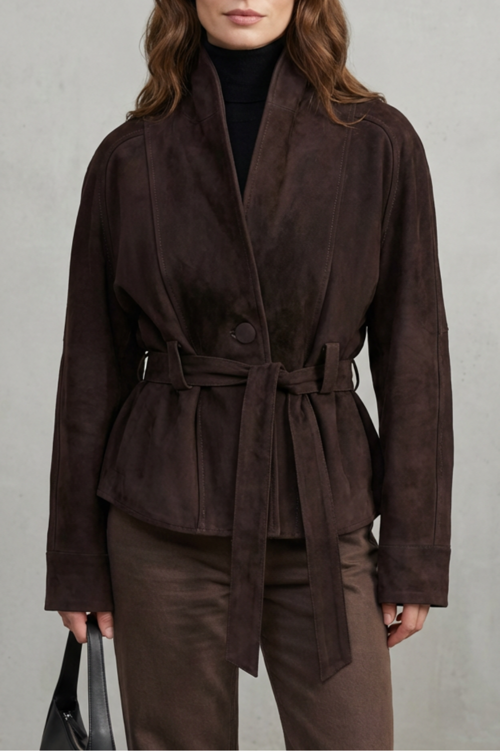 Montarello Women's Cropped Wool Blend Jacket Double Breasted