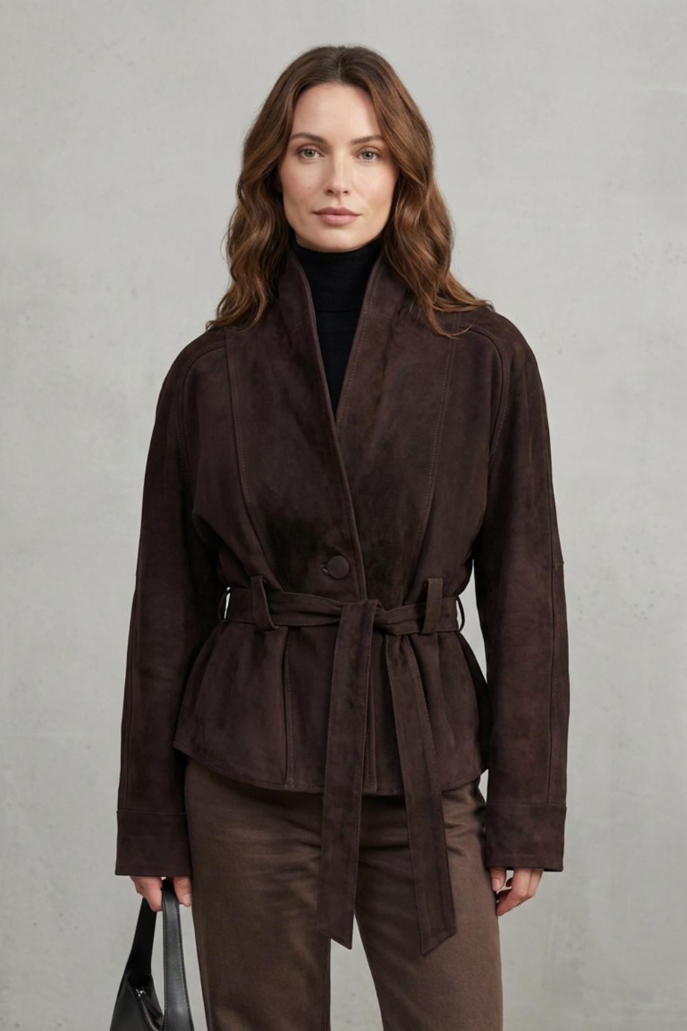 Montarello Women's Cropped Wool Blend Jacket Double Breasted