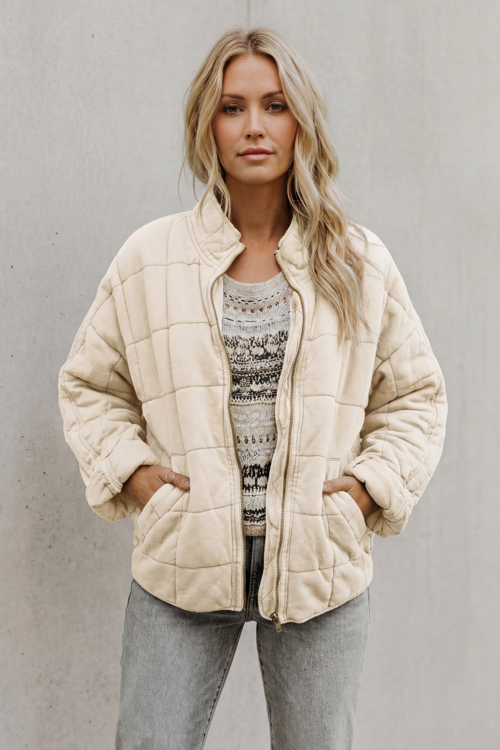 Montarello Women's Quilted Jacket with High Collar