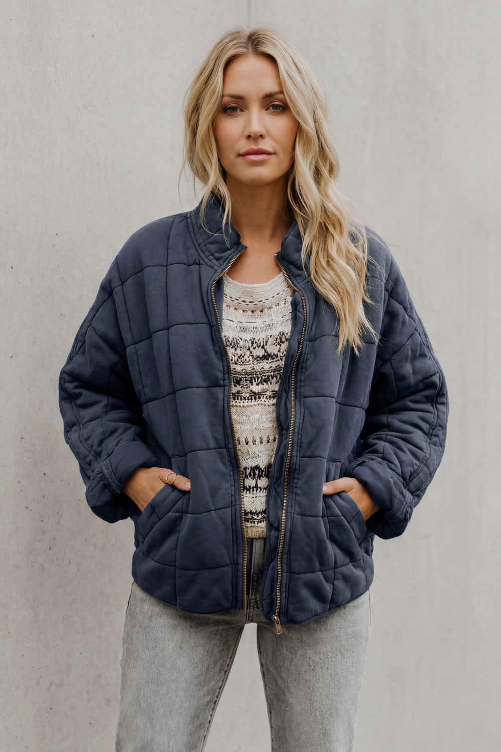 Montarello Women's Quilted Jacket with High Collar