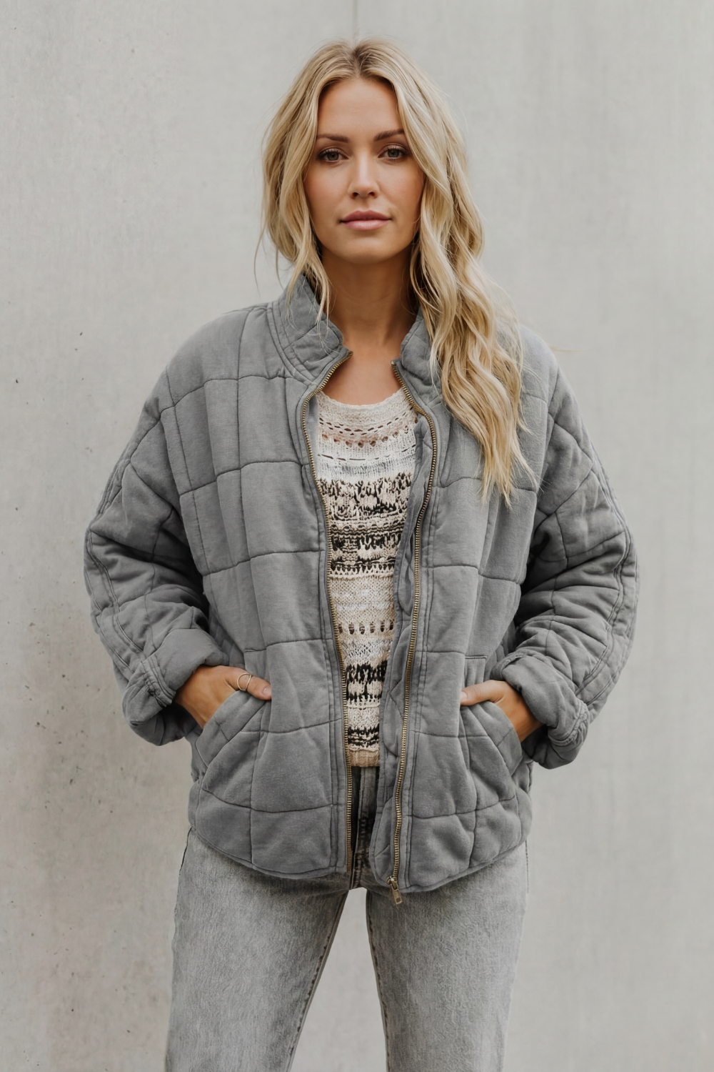 Montarello Women's Quilted Jacket with High Collar
