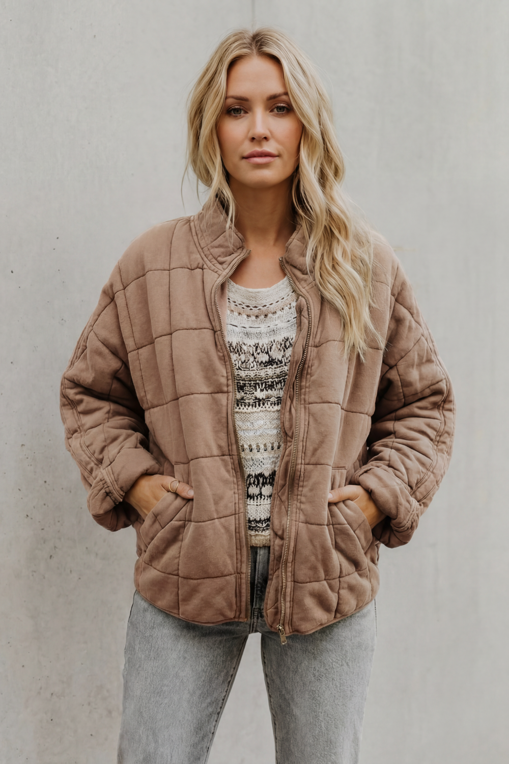 Montarello Women's Quilted Jacket with High Collar