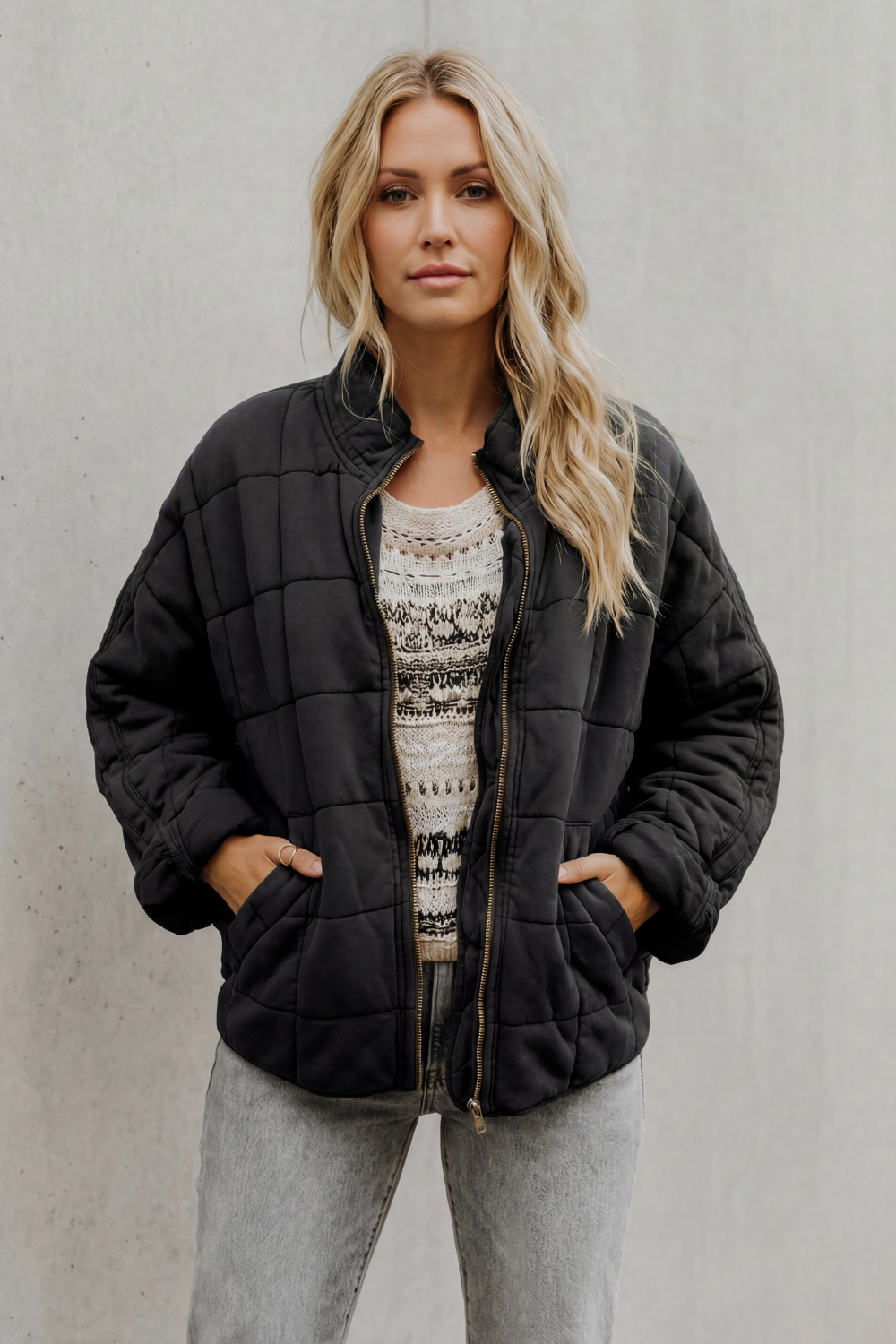 Montarello Women's Quilted Jacket with High Collar