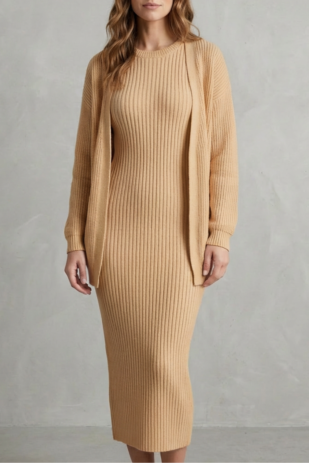 Montarello Women's Knitted Dress and Cardigan Set