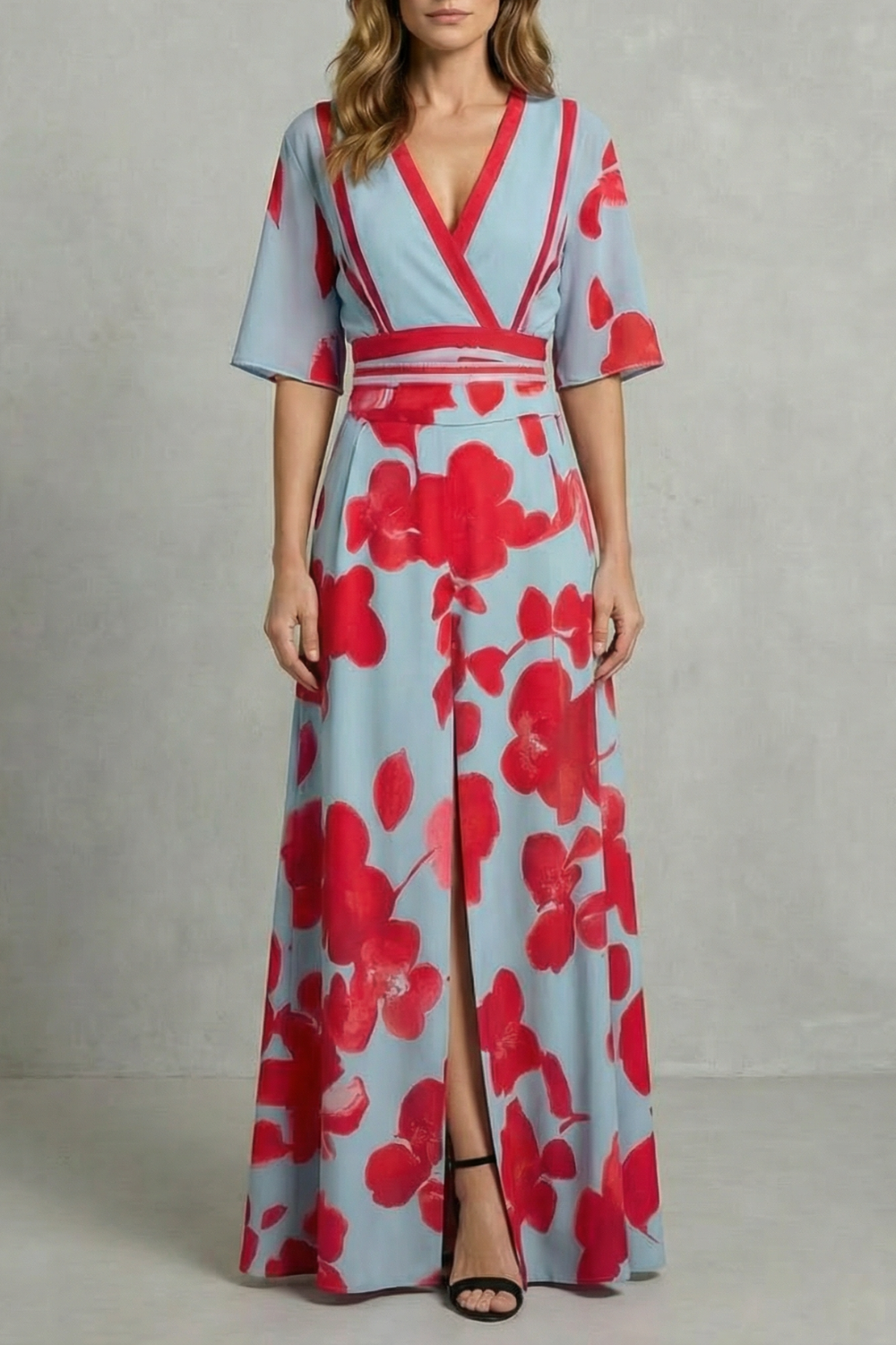 Montarello Women's Floral V-Neck Maxi Dress – Wedding Guest Style