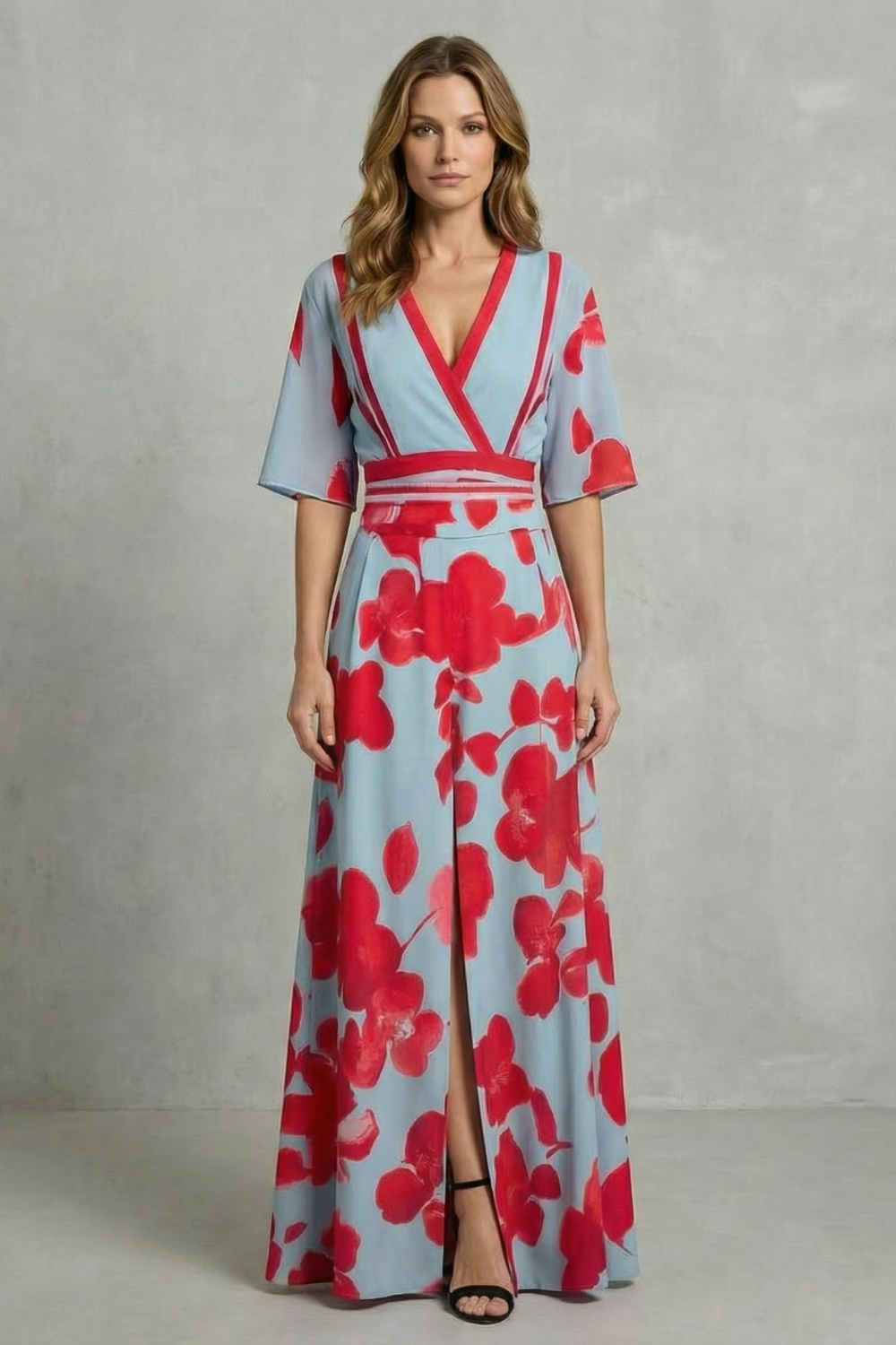 Montarello Women's Floral V-Neck Maxi Dress – Wedding Guest Style