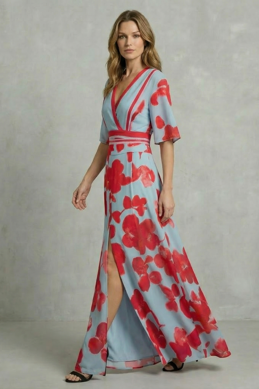 Montarello Women's Floral V-Neck Maxi Dress – Wedding Guest Style