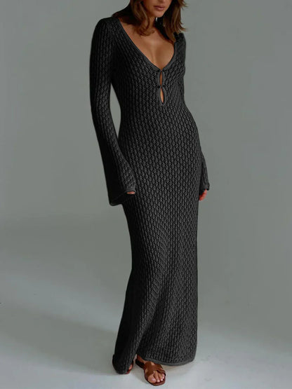 Montarello Women's Crochet Long Sleeve Maxi Beach Cover-Up
