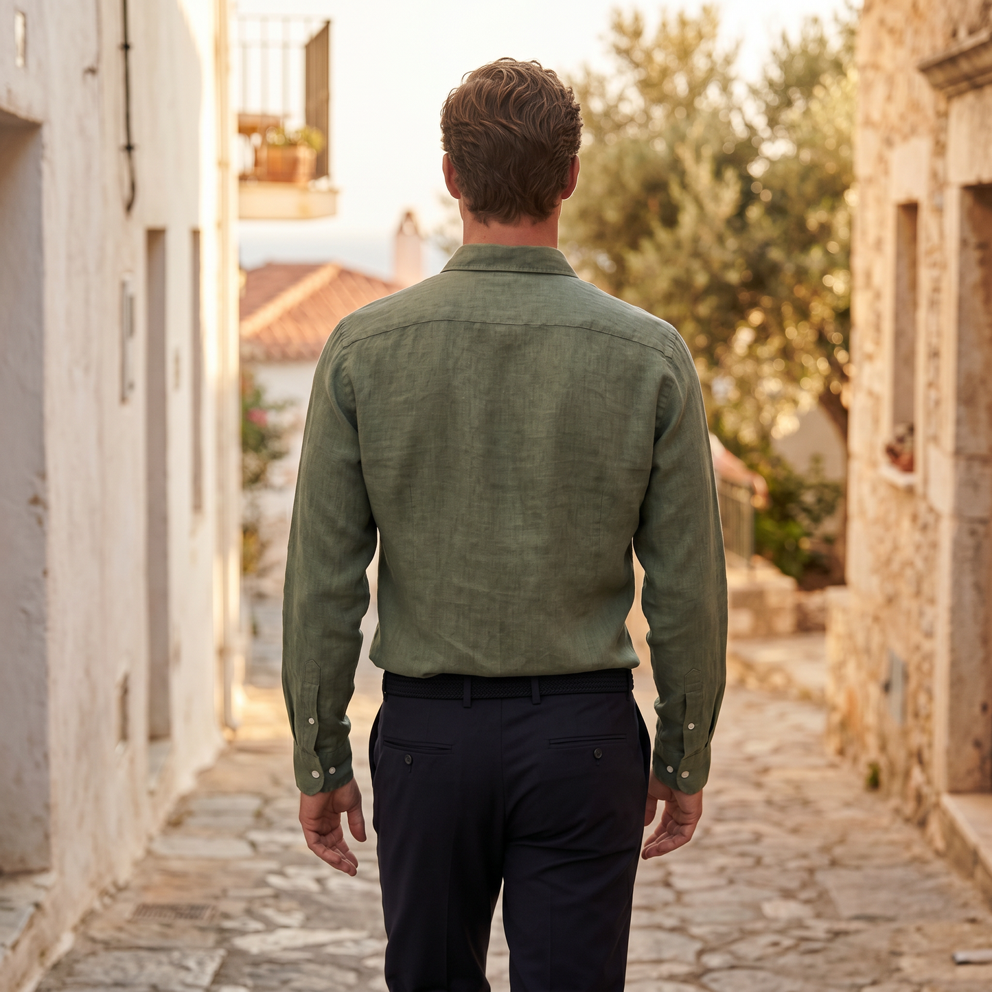 Montarello Men's Linen-Look Shirt