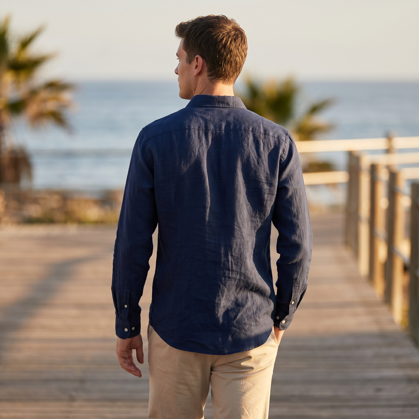 Montarello Men's Linen-Look Shirt