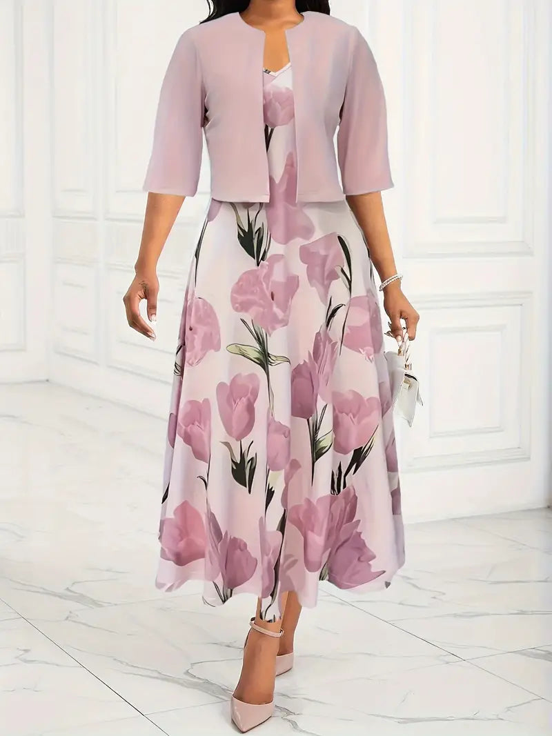 Montarello Women's Floral Maxi Dress & Jacket Co-Ord Set