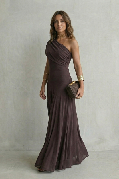 Montarello Women's One-Shoulder Draped Maxi Dress – Wedding Guest Style