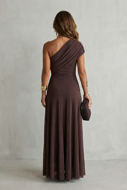 Montarello Women's One-Shoulder Draped Maxi Dress – Wedding Guest Style