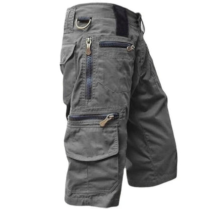 Montarello Men's Multi-Pocket Zip Cargo Shorts Utility