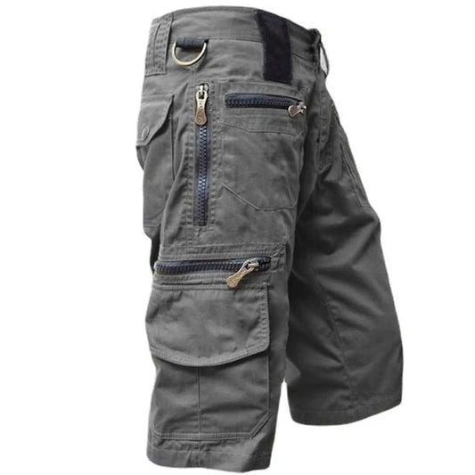 Montarello Men's Multi-Pocket Zip Cargo Shorts Utility