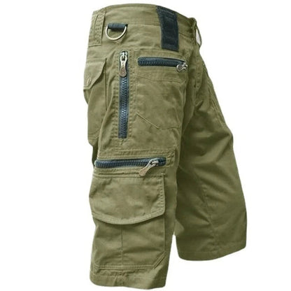 Montarello Men's Multi-Pocket Zip Cargo Shorts Utility